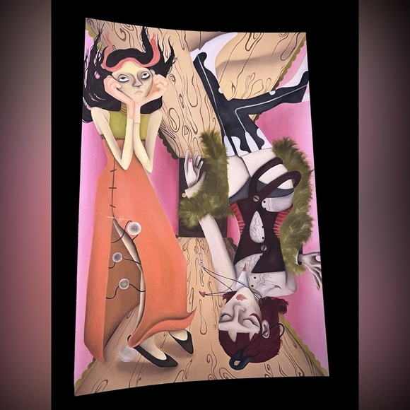 Original large Signed Artist Surreal Art Painting 1/1 Vivienne Westwood inspired - Picture 3 of 7